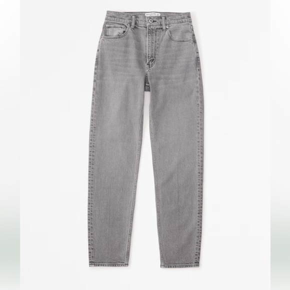 Abercrombie Gray Straight Leg Jeans with Vintage-Inspired Look - Picture 1 of 4